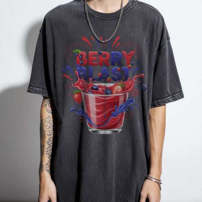 Berry Blast Smoothie T-Shirt | Summer Fruit Graphic Tee