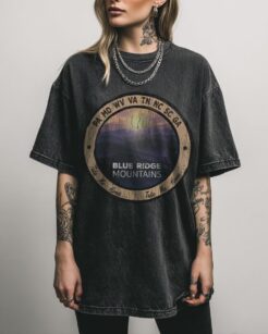 Blue Ridge Mountains Tee | Retro Peachy Summer Camp Shirt