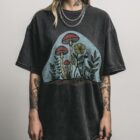Colorful Mushroom Patch T-Shirt | Vibrant Wildflower Tee