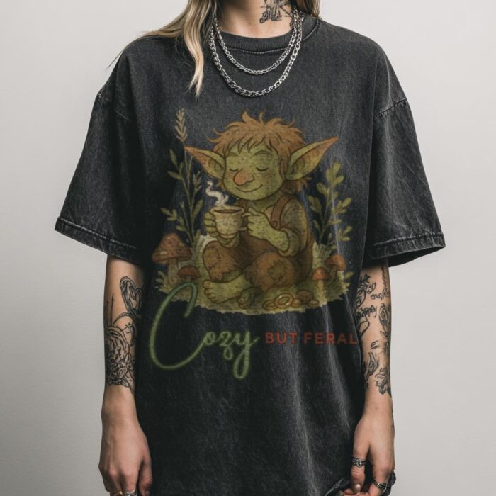 Cottagecore Goblin T-Shirt | 'Cozy, but Feral' Tee