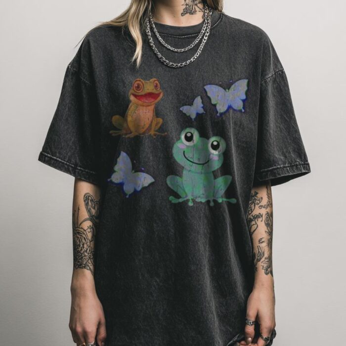 Cute Frog with Star T-Shirt | Magical Nature Graphic Tee Cute Frog with Star T-Shirt | Magical Nature Graphic Tee