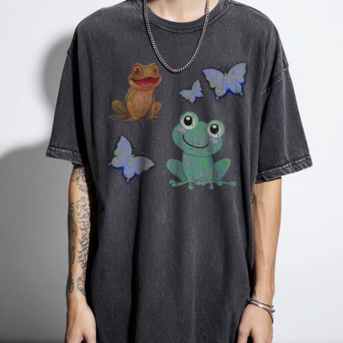 Cute Frog with Star T-Shirt | Magical Nature Graphic Tee Cute Frog with Star T-Shirt | Magical Nature Graphic Tee