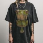 Frog on a Mushroom T-Shirt | Trippy Groggy Shroom Tee