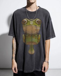 Frog on a Mushroom T-Shirt | Trippy Groggy Shroom Tee