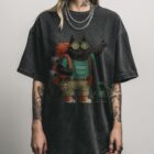 Funny Hiking Cat & Robot T-Shirt | 'The Trailblazers' Tee