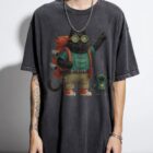 Funny Hiking Cat & Robot T-Shirt | 'The Trailblazers' Tee