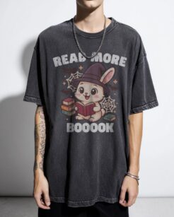 Funny Witch Bunny T-Shirt | 'Read More Books' Halloween Tee