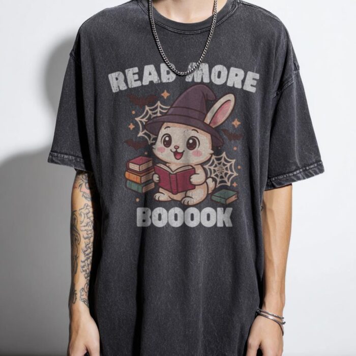 Funny Witch Bunny T-Shirt | 'Read More Books' Halloween Tee