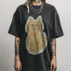 Ginger Cat Watercolour T-Shirt | Orange Kitten Art Tee