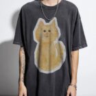 Ginger Cat Watercolour T-Shirt | Orange Kitten Art Tee