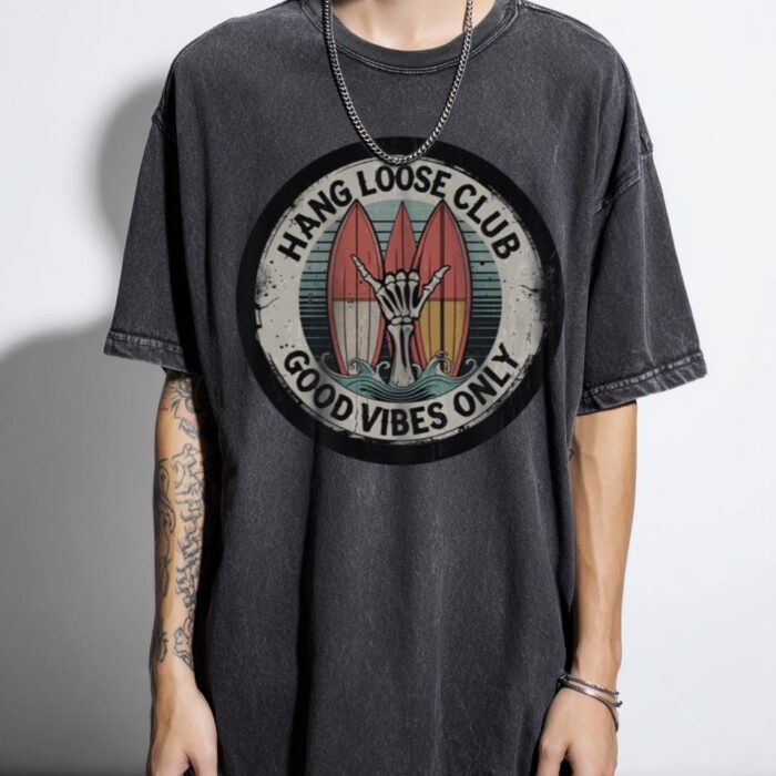Hang Loose Skeleton T-Shirt | Retro Surf Graphic Tee