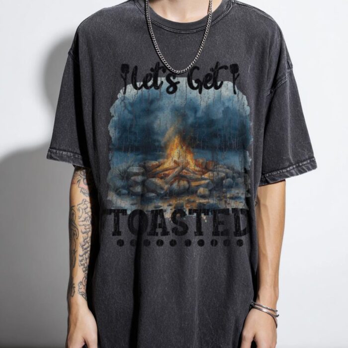 Let's Get Toasted T-Shirt | Funny Campfire & Marshmallow Tee