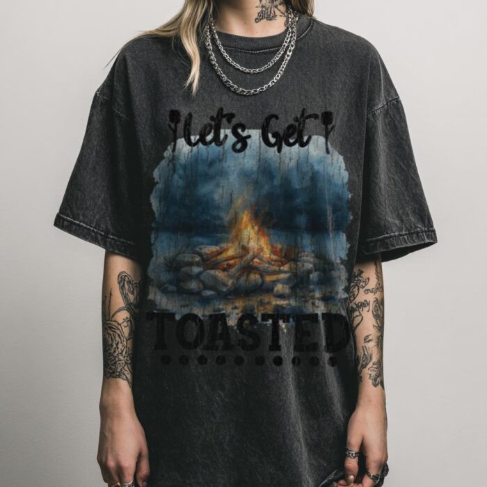 Let's Get Toasted T-Shirt | Funny Campfire & Marshmallow Tee