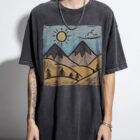 Minimal Mountain Line Art T-Shirt | Simple Nature Tee