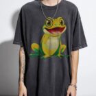 Playing Frog Graphic T-Shirt | Cute Amphibian Tee