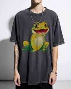 Playing Frog Graphic T-Shirt | Cute Amphibian Tee