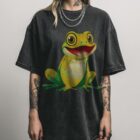 Playing Frog Graphic T-Shirt | Cute Amphibian Tee