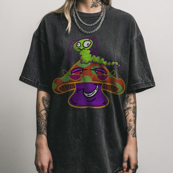Psychedelic Mushroom T-Shirt | Trippy Caterpillar Tee
