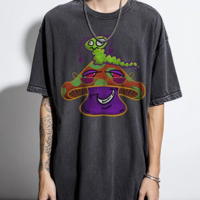 Psychedelic Mushroom T-Shirt | Trippy Caterpillar Tee