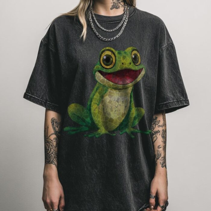 Yellow & Green Frog T-Shirt | Colorful Amphibian Tee