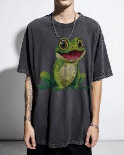 Yellow & Green Frog T-Shirt | Colorful Amphibian Tee