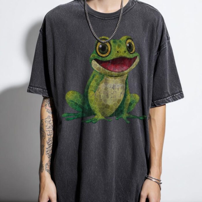 Yellow & Green Frog T-Shirt | Colorful Amphibian Tee